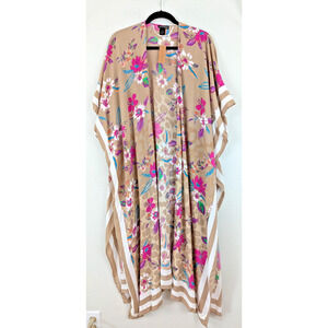 New Steve Madden One Size Duster Kimono floral stripe cardigan print long 4766